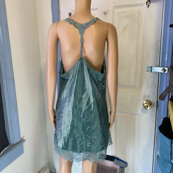 Avoidlove Fairy Y2K Slip Dress XXL Lingerie Teal Lace Satin Silky Sexy Romantic - Picture 7 of 10